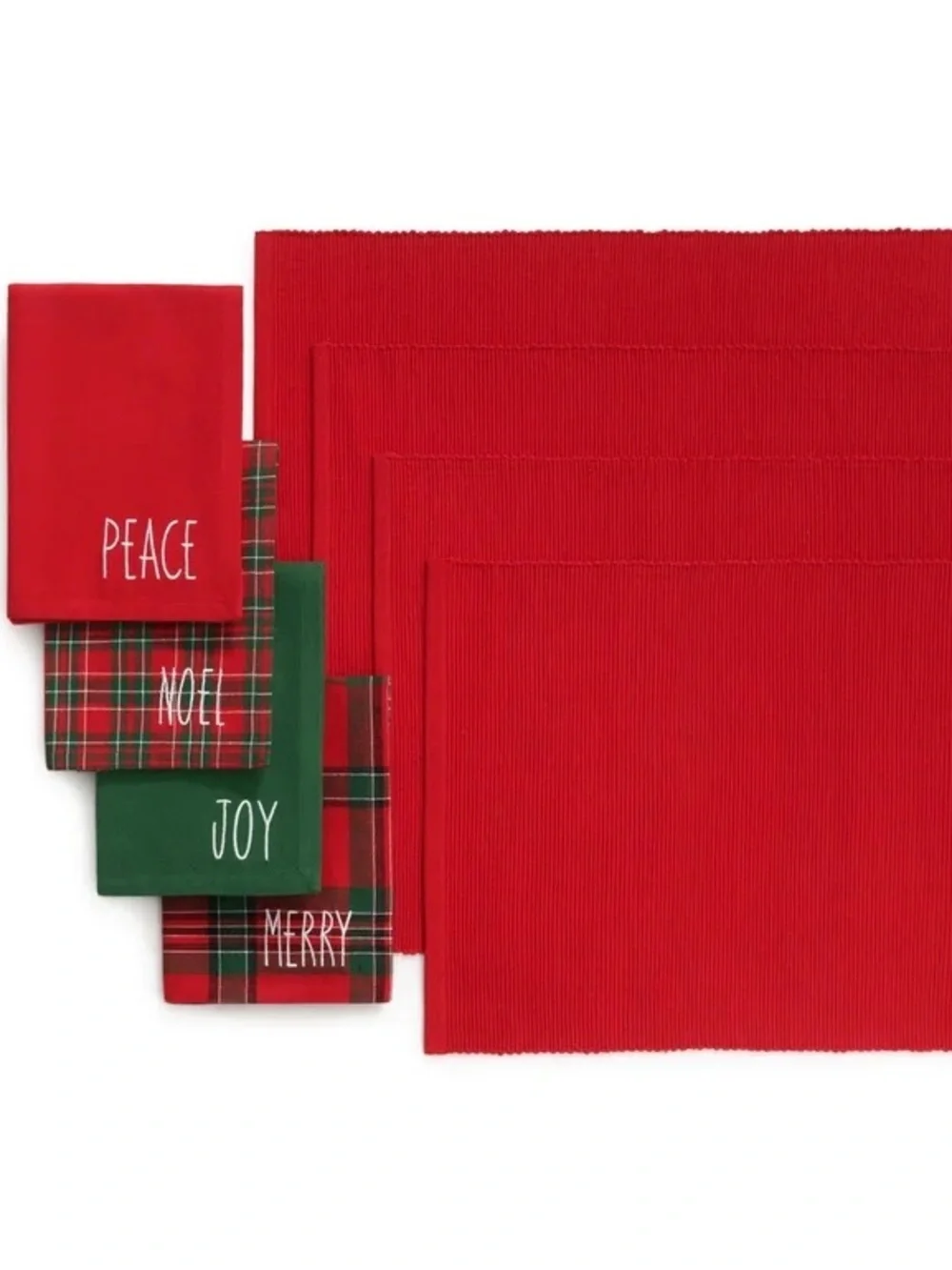 Holiday Red & Green Plaid Napkin and Placemat Set - Unbranded
